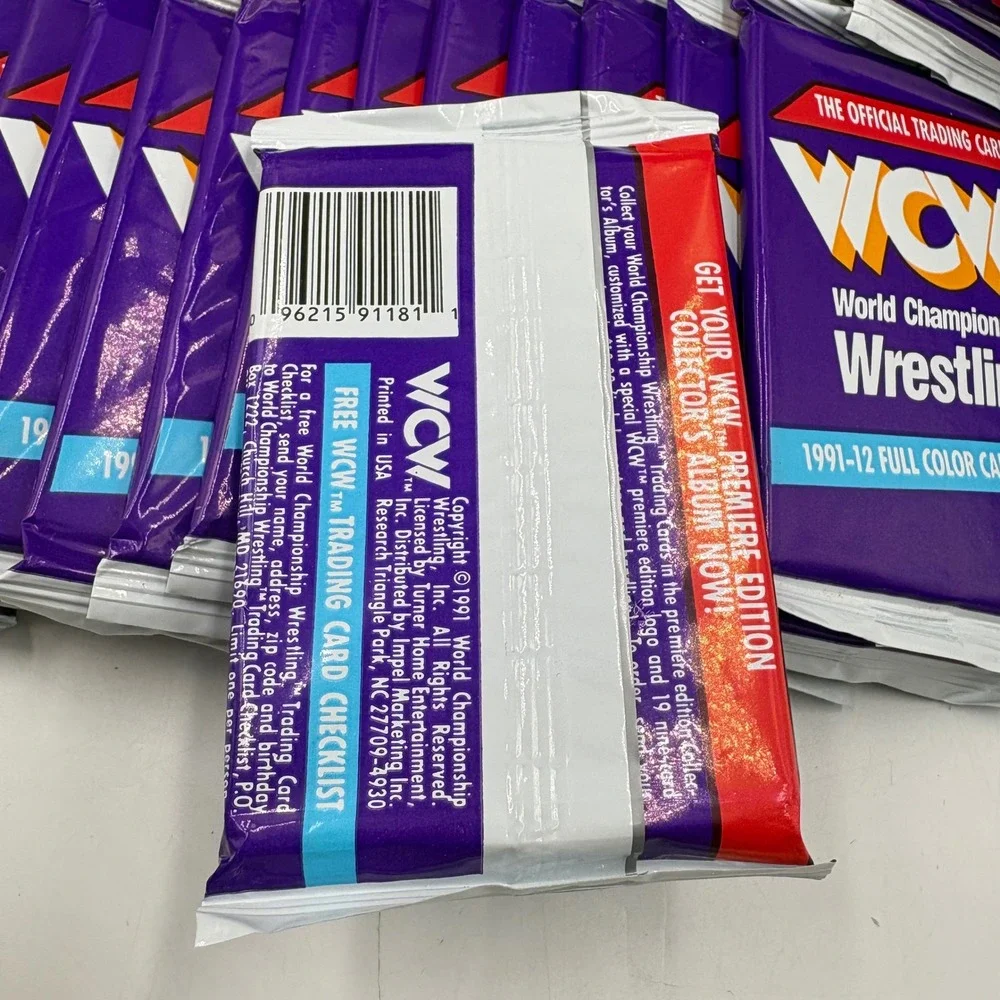 Impel WCW Trading Card Wax Pack Box 35 Packs Purple Good 1991 Sealed Packs
